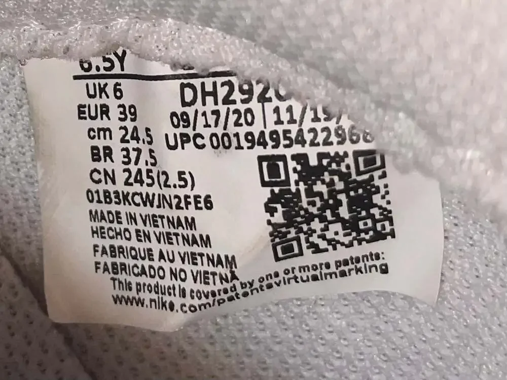 Nike Air Force 1 Triple White Low Boys‎ 6.5Y Streetwear Sneakers
